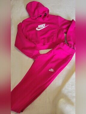 Nike Girls Hot Pink Hoodie and Joggers Set